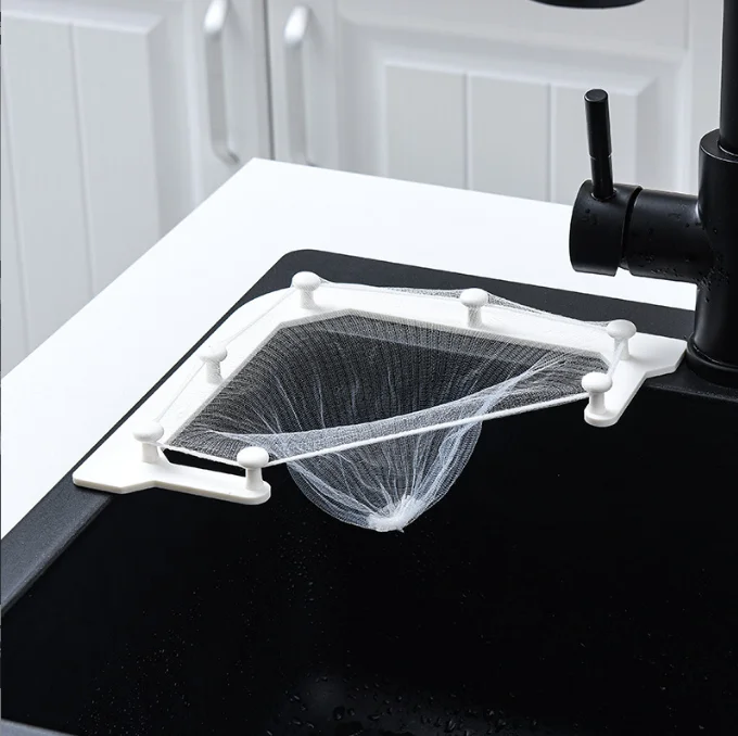 

Sink Strainers Basket Triangle Tri-Holder Corner Sink Filter Net Eco-Friendly Mesh Bag Kitchen Food Waste Rack, Custom color