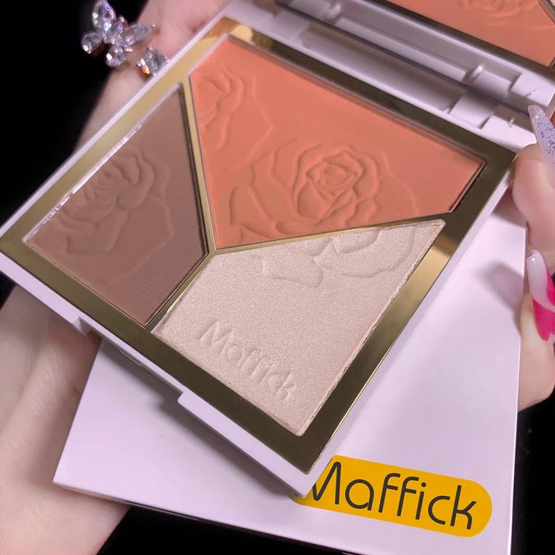 

MAFFICK 3 Steps Face Sculpting Bronzer Makeup Shading Powder Highlighter Contour Palette