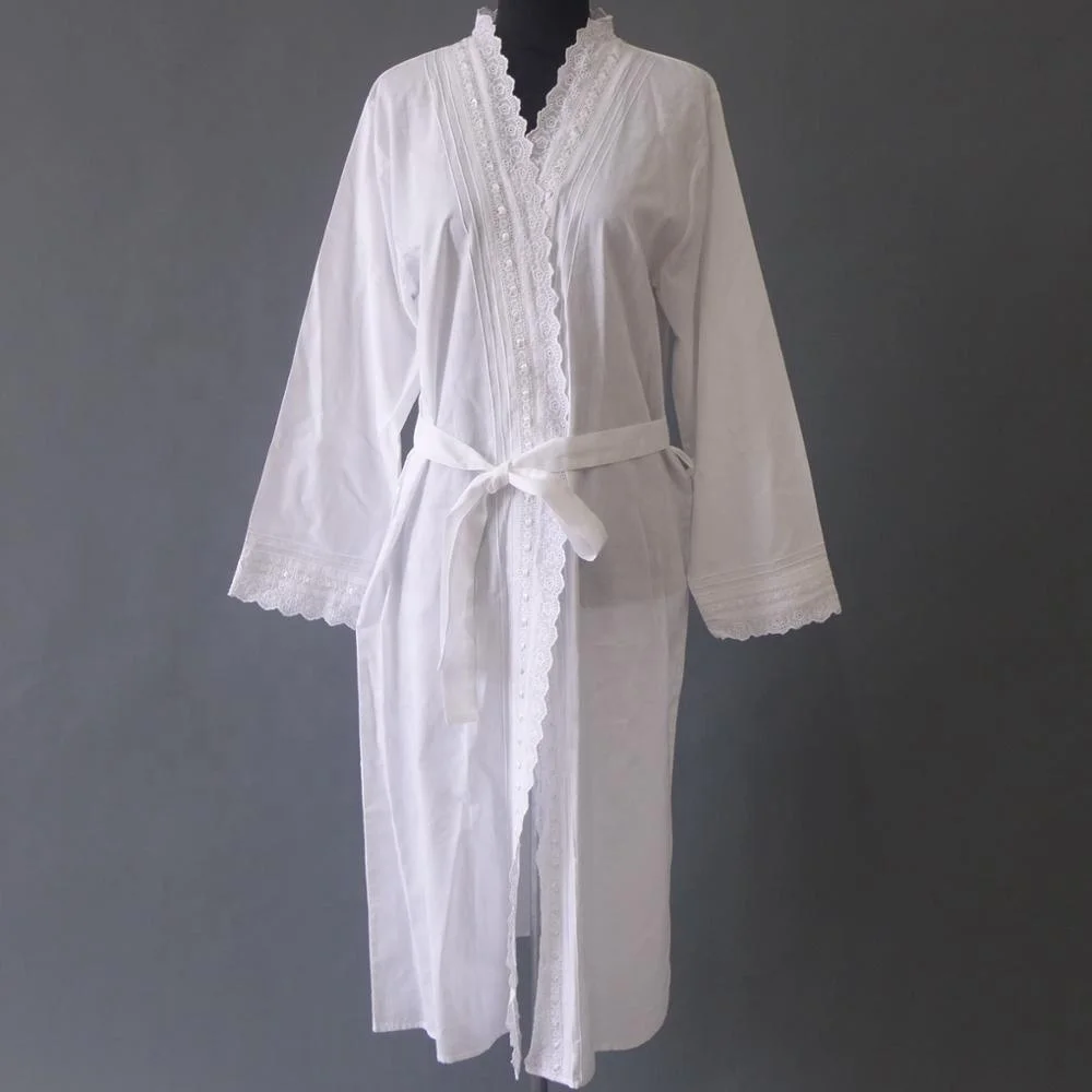 White Cotton Ladies' Kimono - Buy Kimono,Nightwear,Sleepwear Product on ...