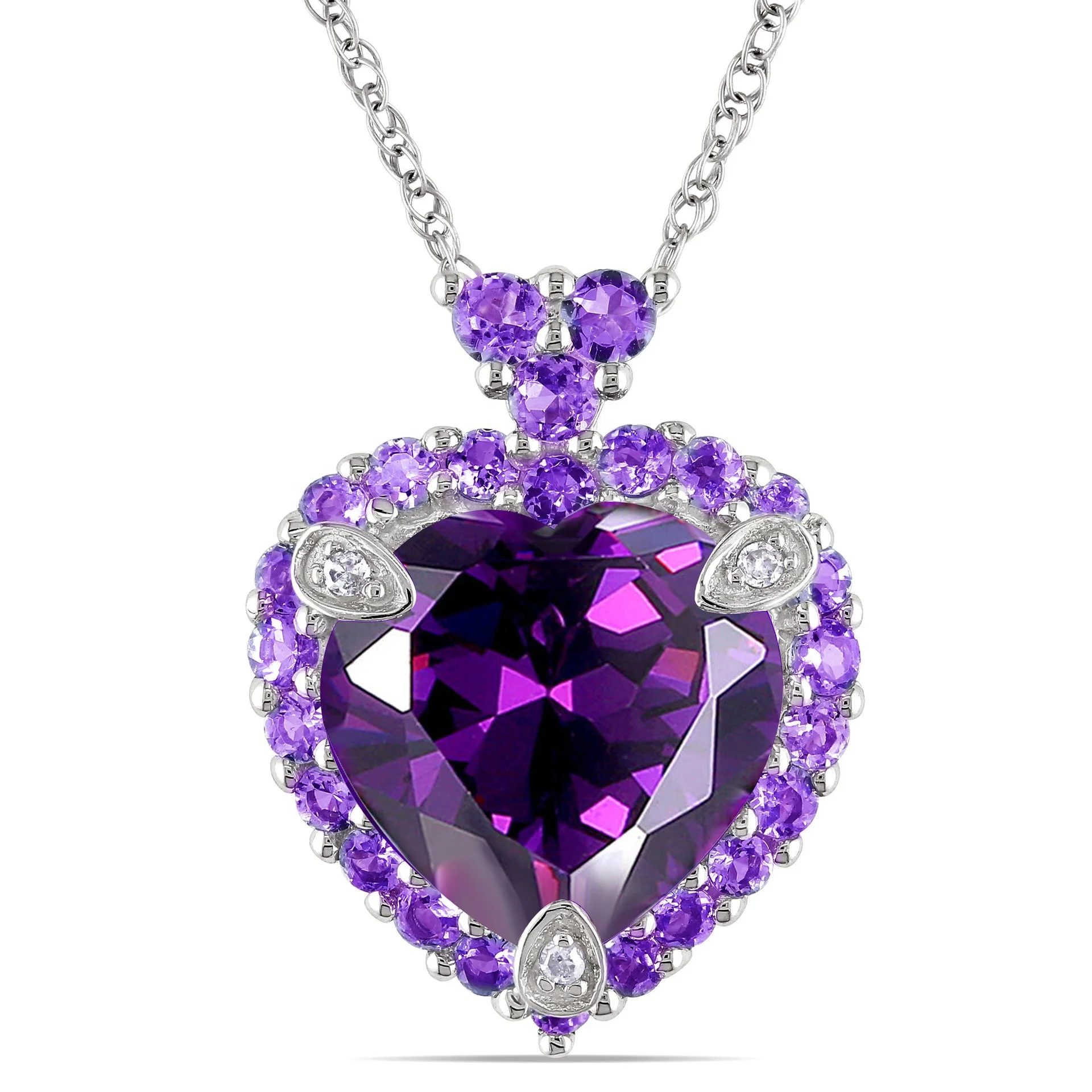 

Unique Jewelry Romantic Love Heart Natural Purple Amethysts Crystal Pendant for Valentine's Day Necklace