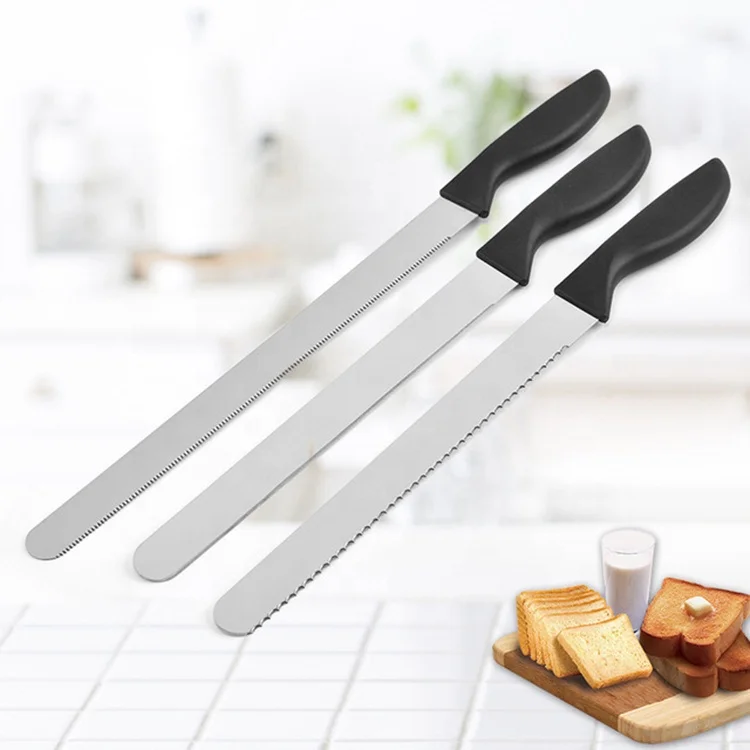 

Wanlihao 10/12 inch long stainless steel toast bread knife with plastic handle