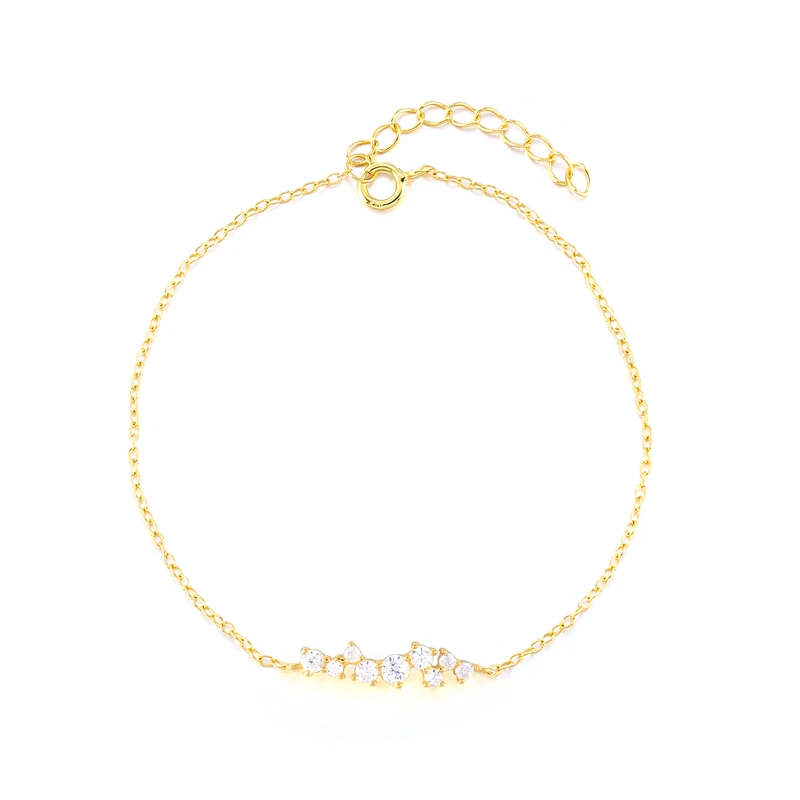 

s925 sterling silver new simple fashion diamond personality all-match bracelet