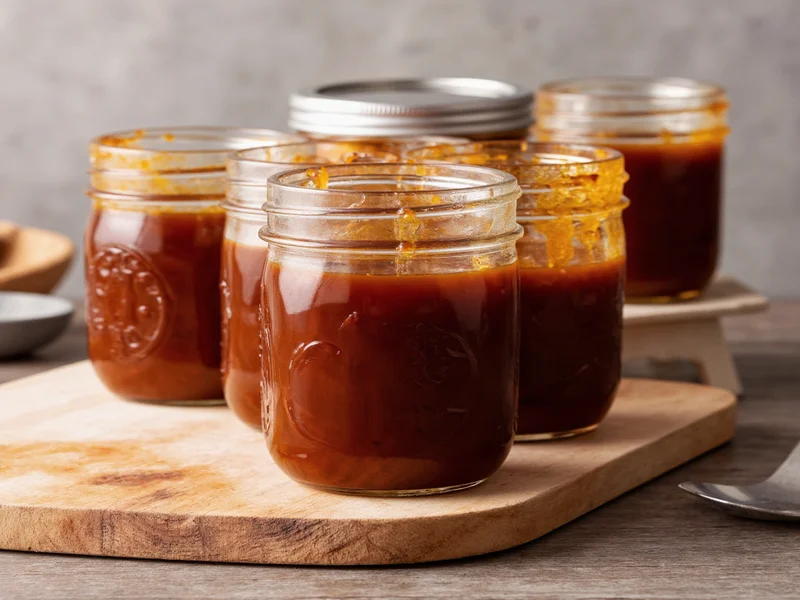 Homemade teriyaki sauce in mason jars