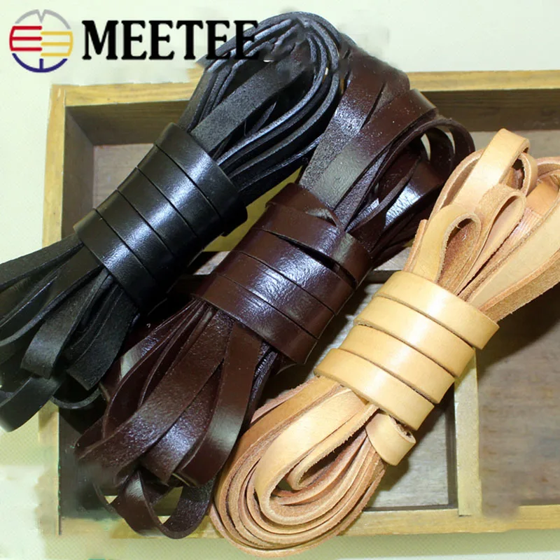 

Meetee CD207 Flat Leather Rope Thicken PU Cords Braided Bracelet Necklace Jewelry Manual Leather Crafts Accessory