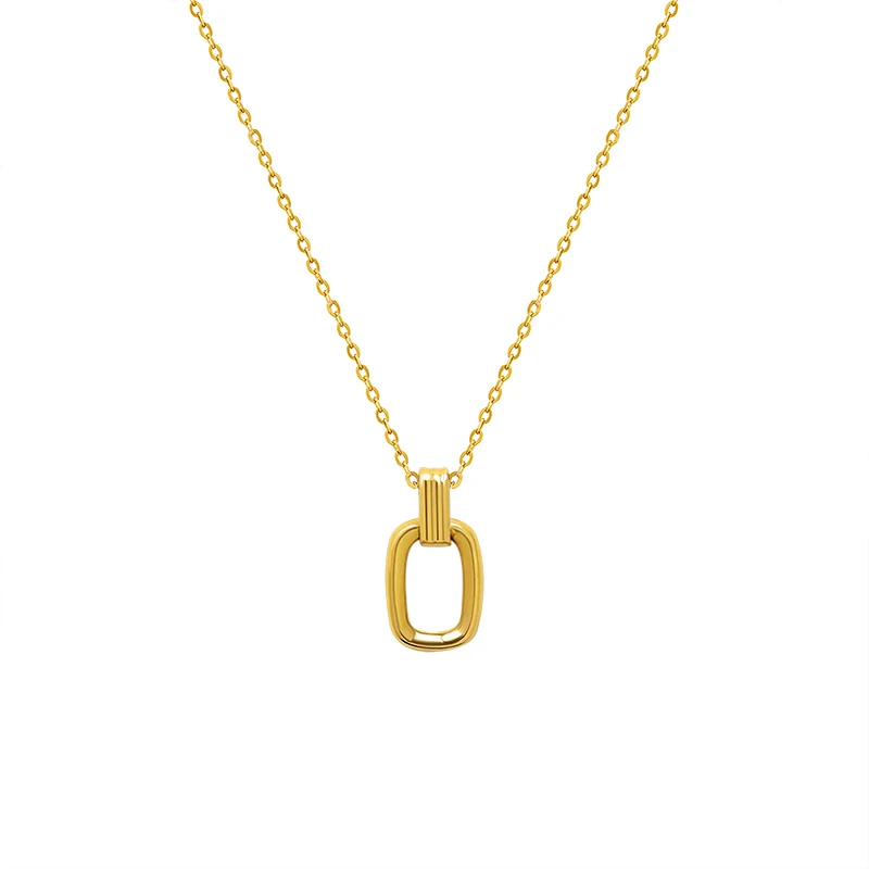 

Chocker Niche Design Sense Geometric Pendant Necklace Clavicle Choker Titanium Steel 18K Gold