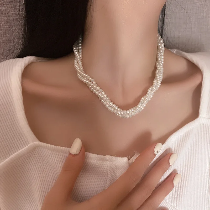 

new statement twisted necklace with pearl