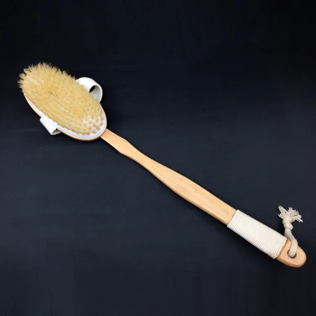 

100% Boar's Bristle Curved Natural Bristle Skin Exfoliation Wooden bath Full Dry Body Brush