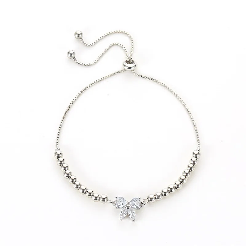 

New arrival silver tennis jewelry fashion butterfly charm bracelets for women