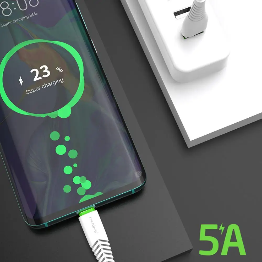 

5A Micro Usb Cable Metal Usb Charger Cable Fast Charging Cable, White