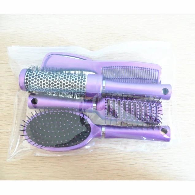5pcs Hair Brush Comb Mirror Set Packed In Pvc Bag - Buy Hair Brush,Comb And  Mirror Set,Hairbrush Mirror Set Product on 
