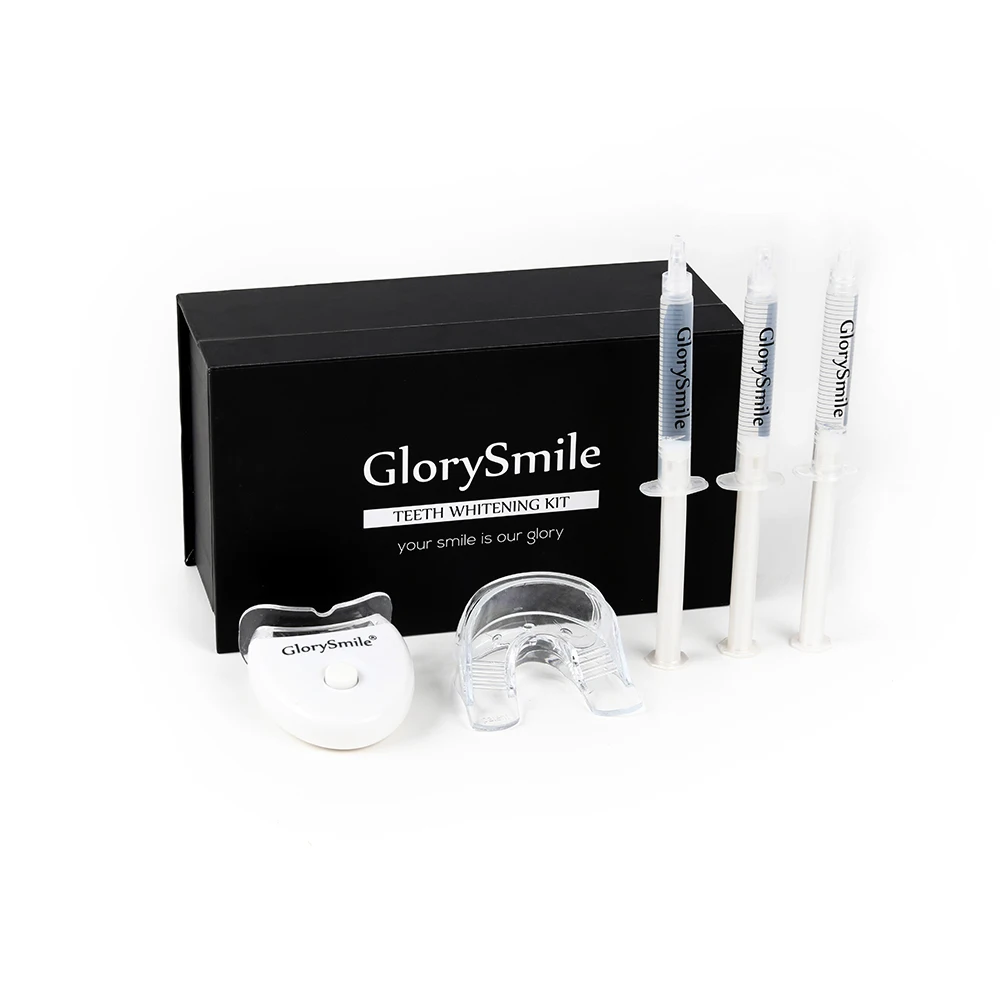 Glory Smile Best Seller Luxury Boxed Tooth Bleaching Kit Home Set Wholesale Teeth Whitening Kits Private Logo WIth Gel Syringe