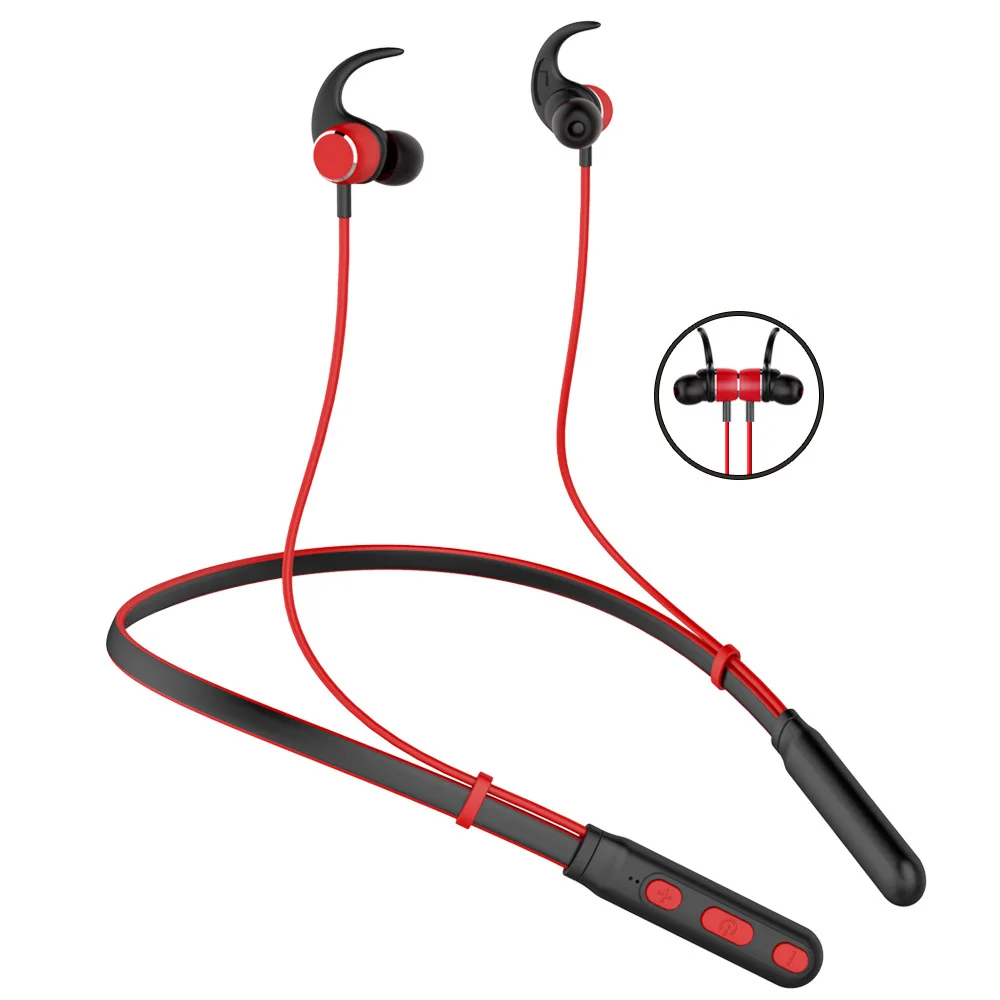 

OEM Bass Boosted High Quality Sport Handsfree Noise BT Wireless Earphone Top Neckband Bluetooths Headphones With Neckband