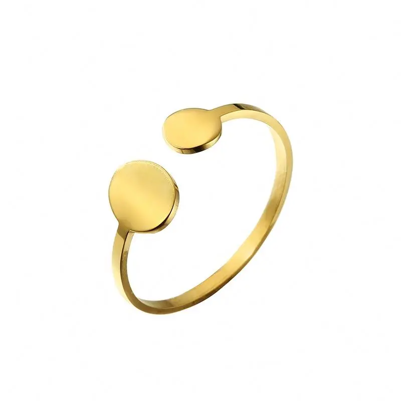 

Fashion Adjustable 14K Gold Plated Ring Manufacture Supply Stainless Steel Jewelry Gift For Women