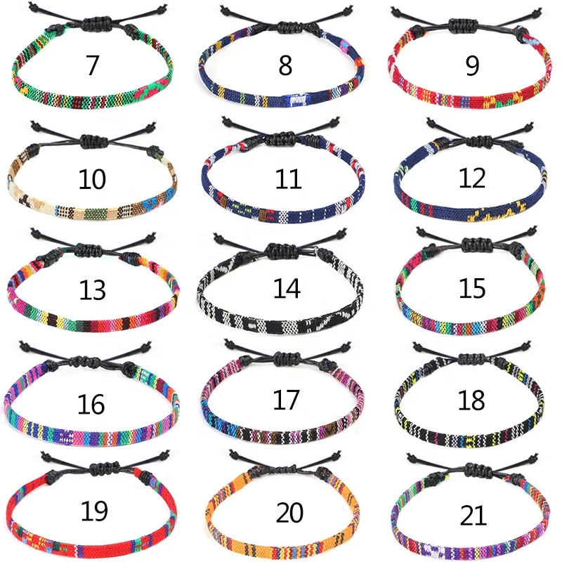 

New style jewelry boho rainbow color handmade weave foot rope anklet women men simple beach stackable cloth bracelets anklets