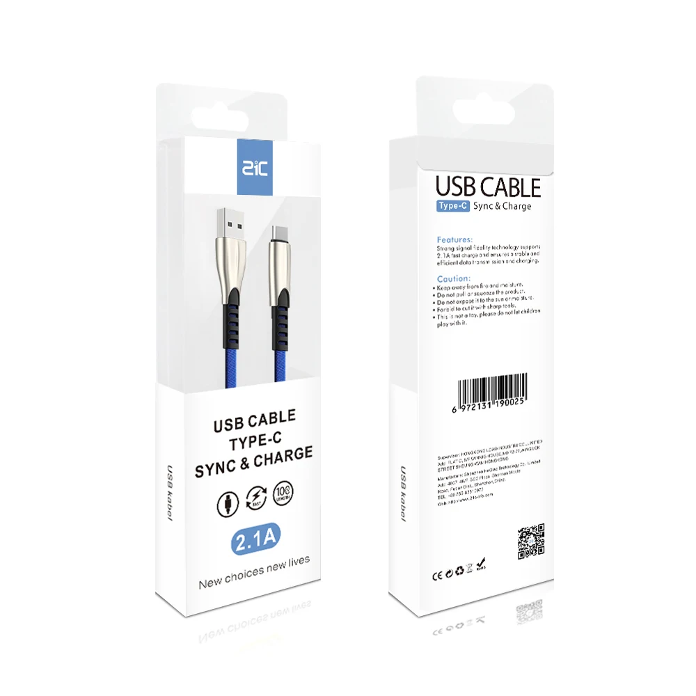 21C High quality 2.4A fast charging sync data cloth braided usb cable - ANKUX.COM