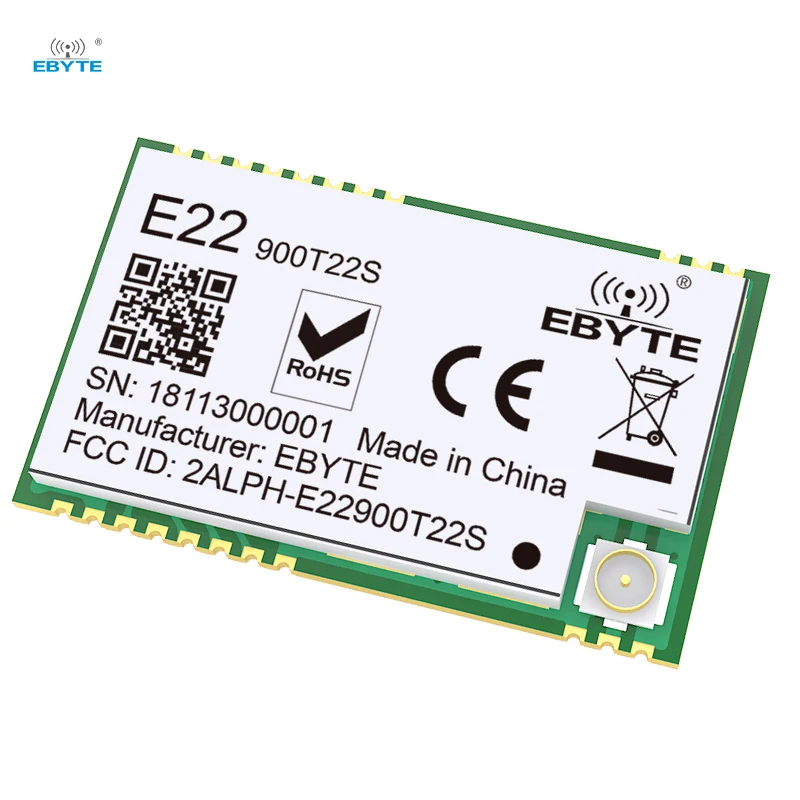 

Ebyte E22-900T22S UART 5Km Range 868Mhz 915Mhz 22dBm SMD CE FCC LoRa Wireless Transmitter RF Module Semtech SX1262