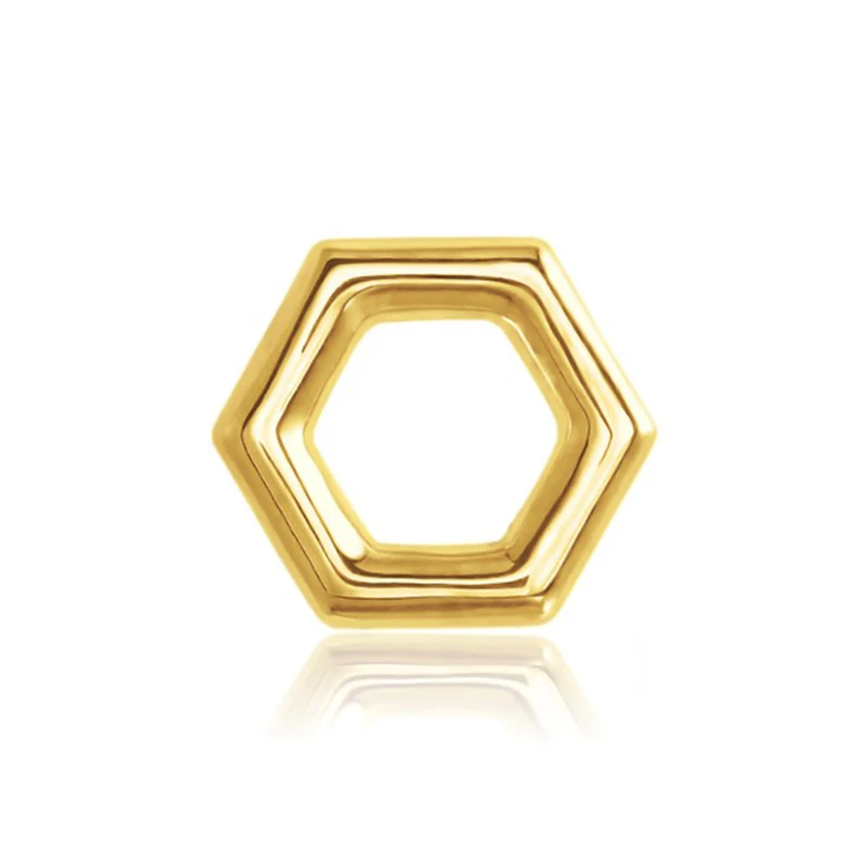 

2021 INS fashion S925 silver honeycomb hexagon earring gold plated piercing stud earrings