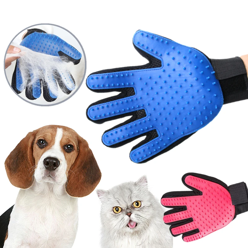 

259 Pins Blue Color Silicon Deshedding Cat Dog Brush Horse Hair Remover Fur Comb Grip Pet Grooming Gloves