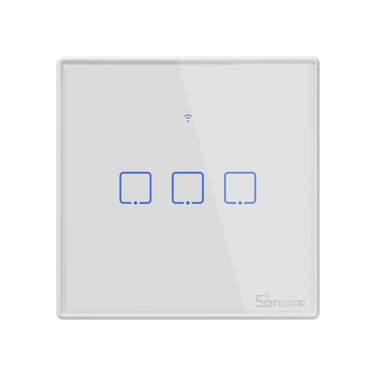 

Sonoff T2 Touch 86mm Tempered Glass Panel Wall Switch Smart Home Light Touch Switch, Compatible with Alexa and Google Home