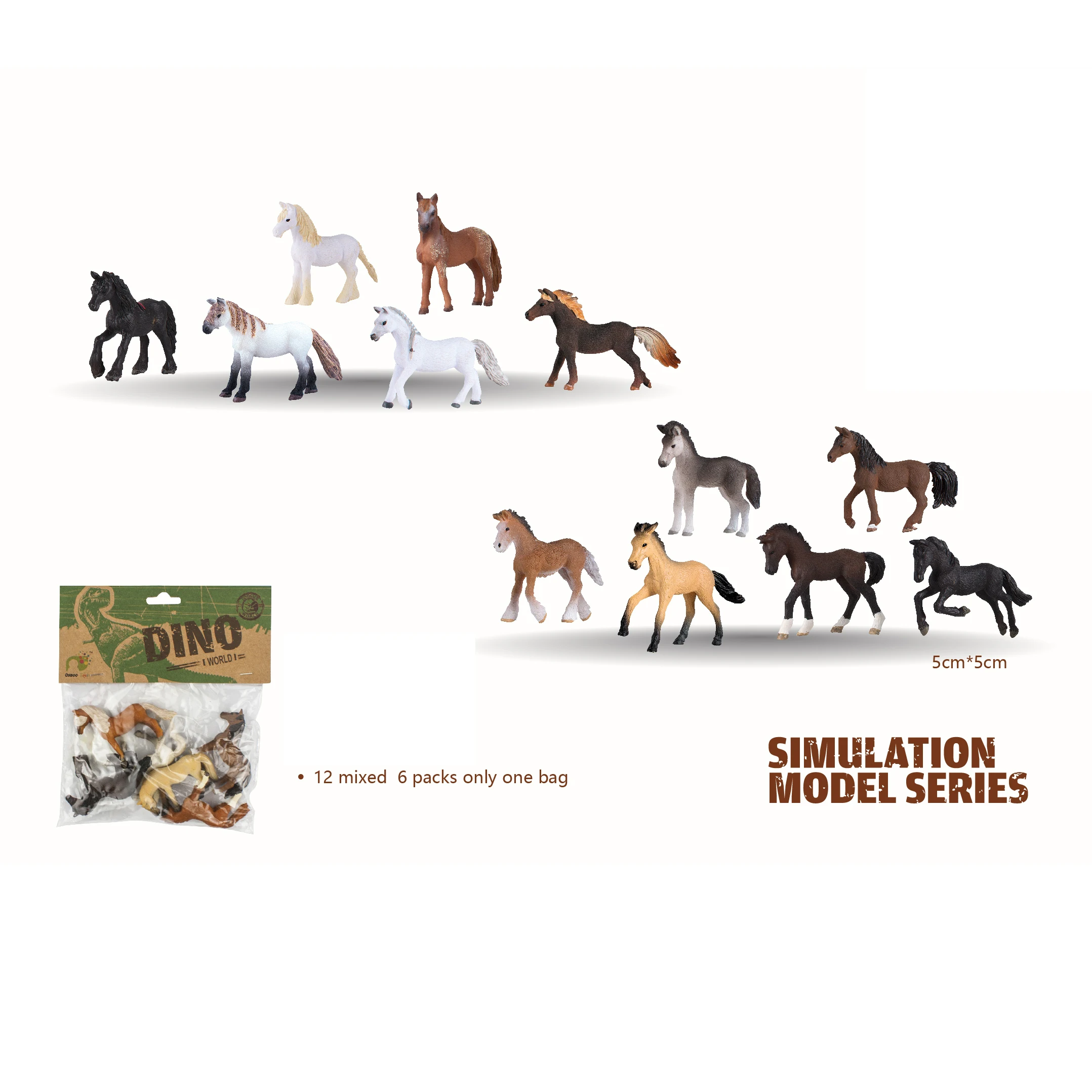 6Pcs Simulated Farm Animal Sheep Dog Horse Donkey Ox Cow Set Plastic Model T nw