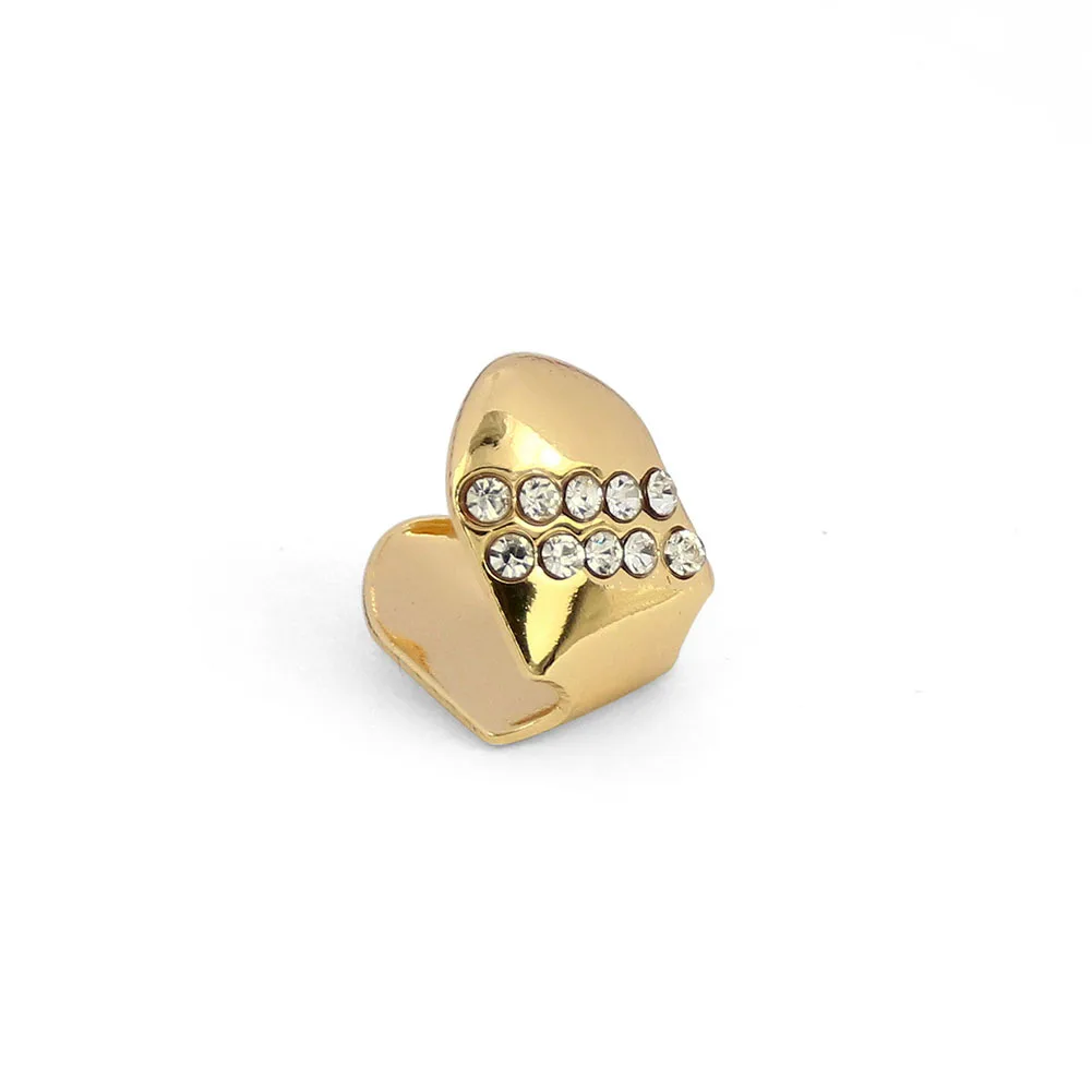 

Copper Alloy Dental Part Jewelry Gold Zircon Single Grills Teeth Grills Hip Hop Ice Out Grillz For Teeth With Diamond, Gold, silver,rose gold