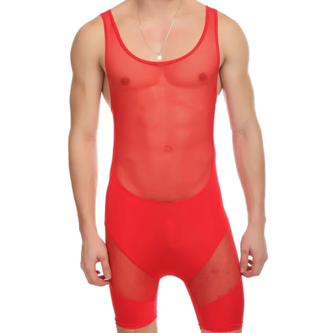 

Low MOQ Men Mesh Transparent Connection Underwear, Red,black,white,orange