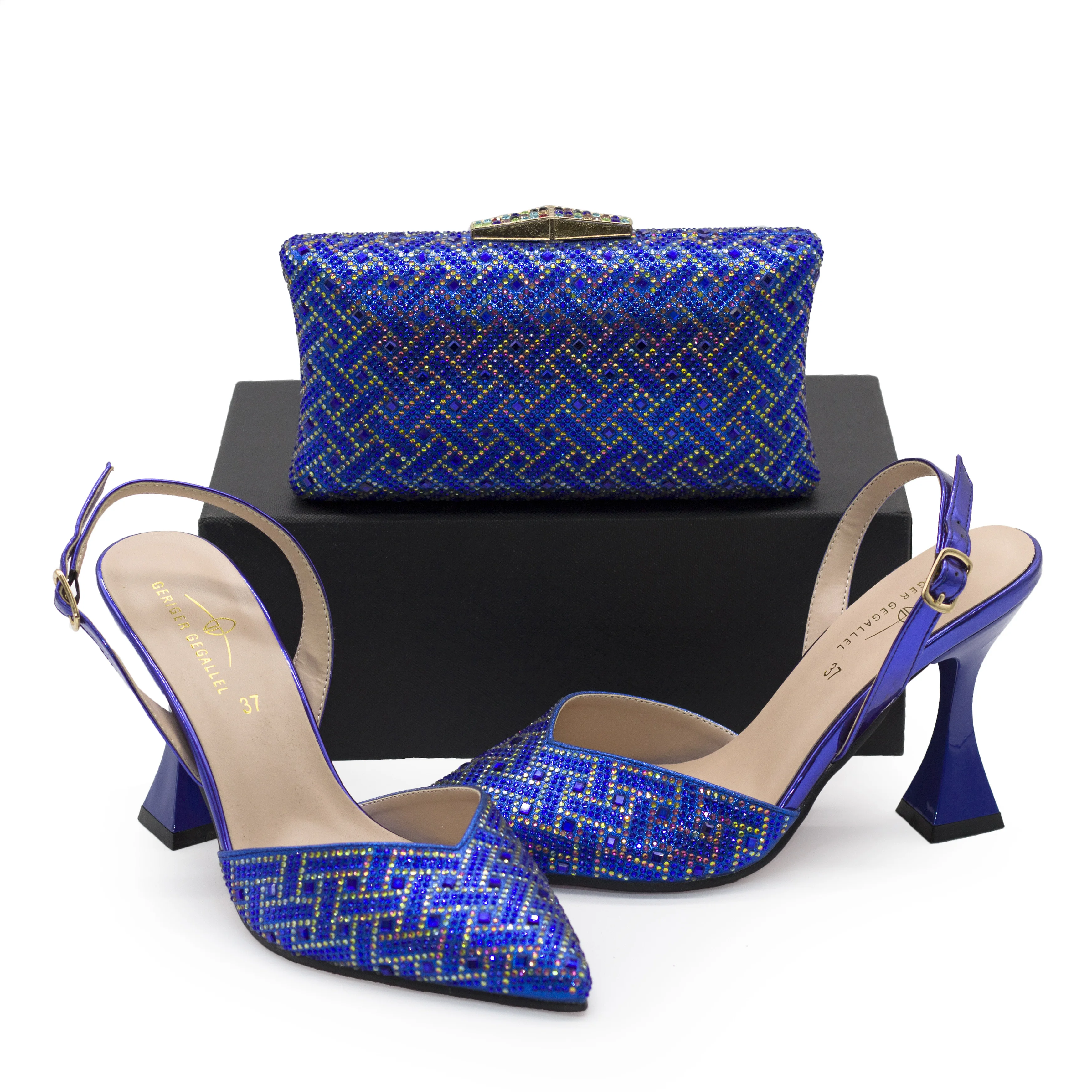 

Y555-1 Pumps Shoes and Bags Match Women High Heels Sandals Italian Shoes and Bags Set for Women