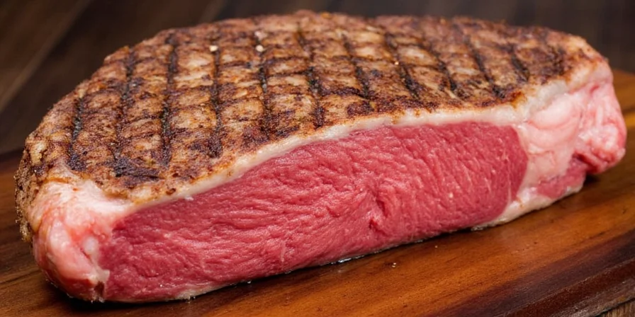 Steak seasoned and resting before cooking