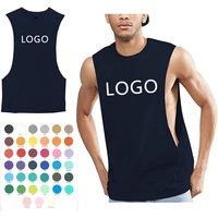 

Bulk Wholesale Custom Your Own Logo Printed Sleeveless Soft Touch Vest Men's Dropped Armhole Tank Tops