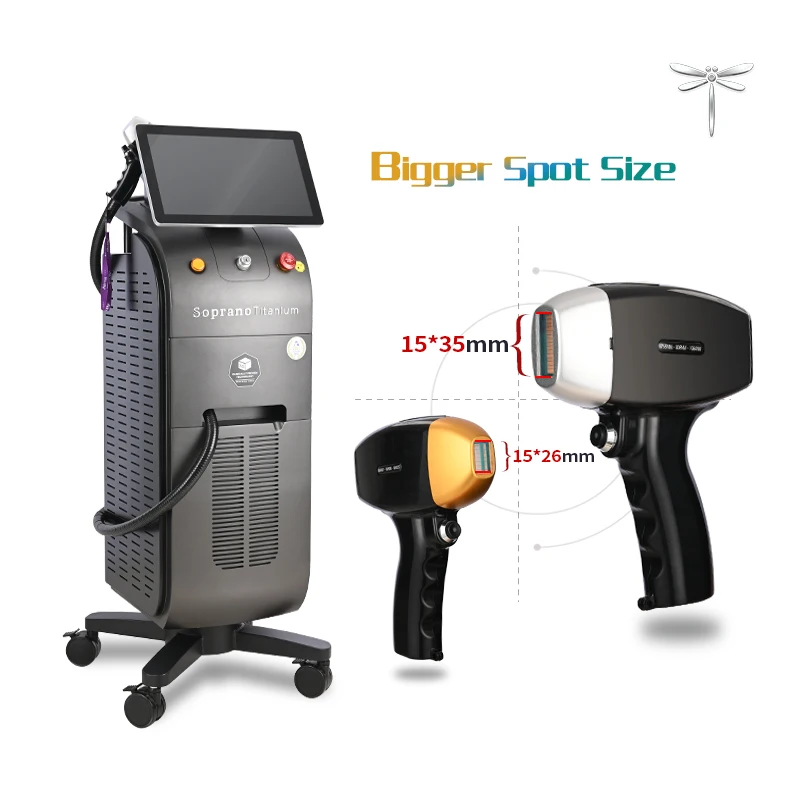 

2021 Hot Dual Heads Alma Soprano Ice Titanium 1600w Laser Bar Hair Removal Diode Laser 755 808 1064 Diode Laser 3 waves sell