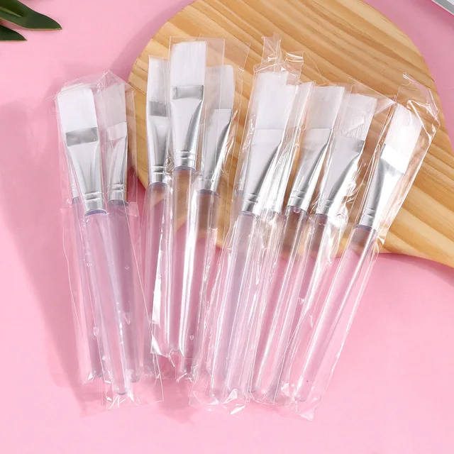 

Skin Face Care Makeup Tool Transparent Handle Round synthetic hair Facial Mud Mask Applicator Brush