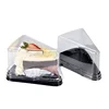 Medium Hinged PP Plastic Pie Slice Container triangle cheese cake box