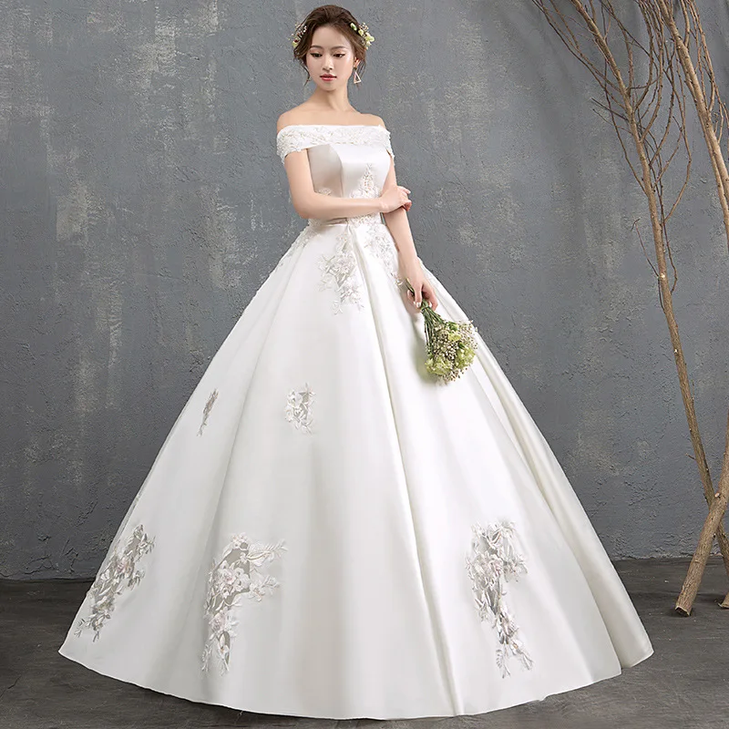 

Custommother of the bride dress Pearls Floor Length Ball Gown dresses brides Puffy Satin wedding reception dresses for bride