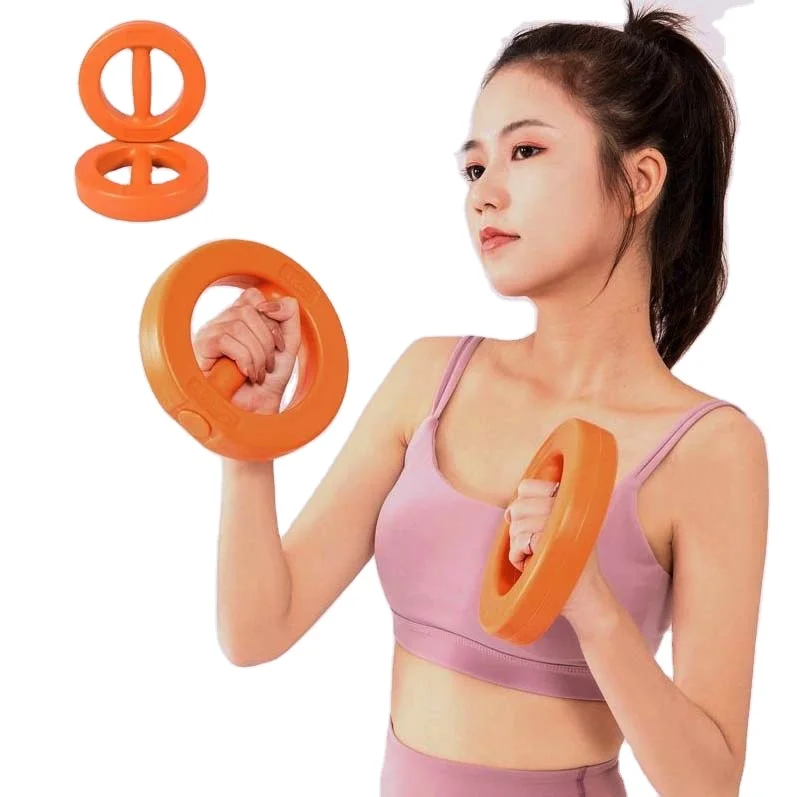 

Wholesale cheap dumbbells set for women home fitness hand weight women circular dumbbell, Orange purple green