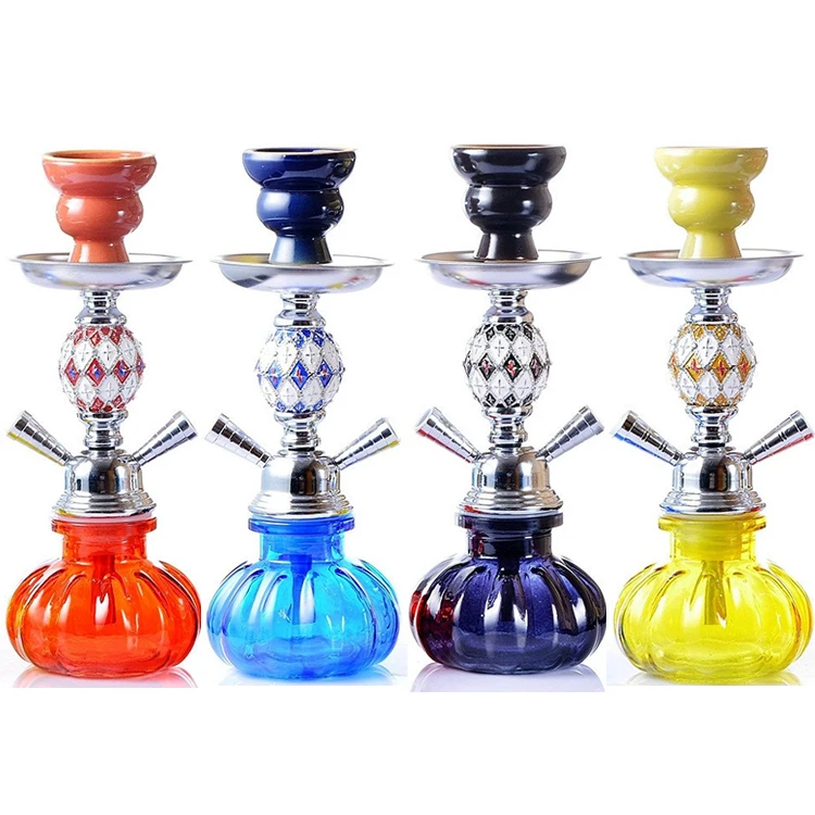 

Factory Direct Sale Arabian Hookah Set Double Pipe Finished Product Shisha Hookah, Blue