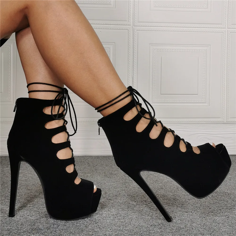

Women convertible heels quality high heel platform shoes and intertwined strap block heels