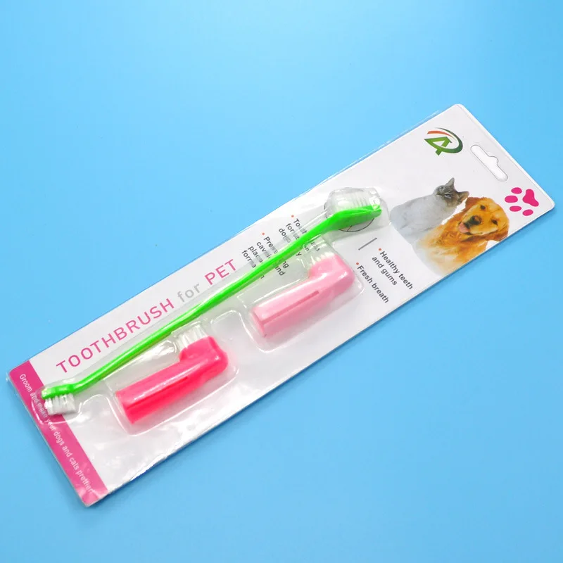 

Pet Toothbrush Dog Brush Breath Double Head Teeth Care For Dogs Pet Supplies Random Color, Customized color