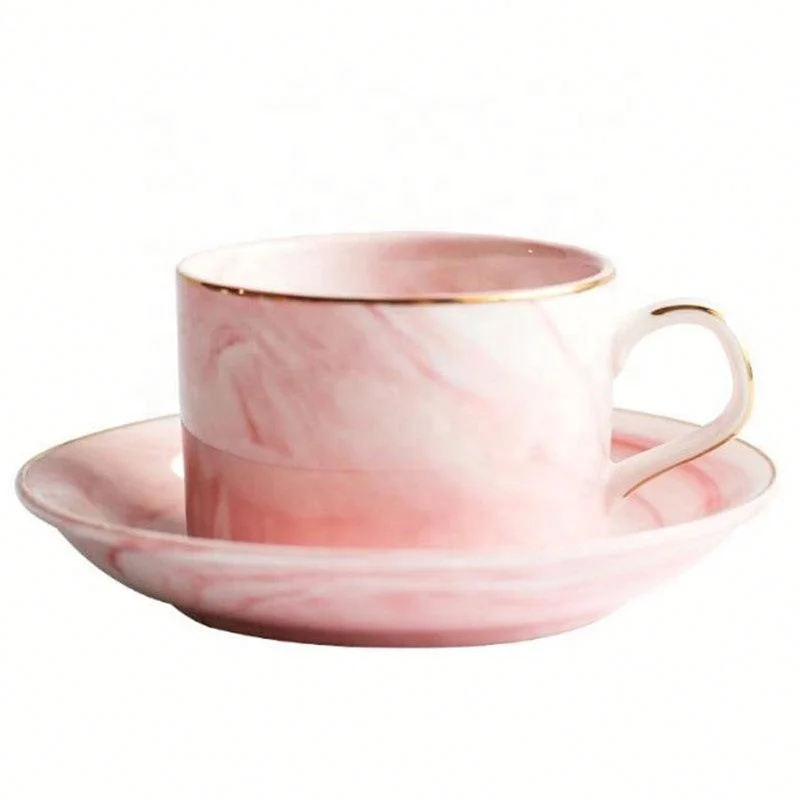 

Porcelain New Style Nordic Creative Phnom Penh Design Coffee Sets Simple Fashionable Healthy Eco-Friendly Tea, Pink/gray