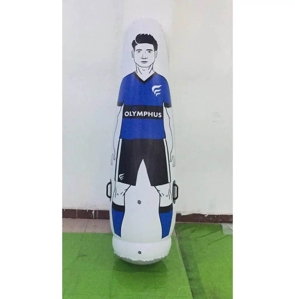 

hot sale 2.05m Adult Air Soccer Training mannequin 0.6MM PVC Inflatable football training Tumbler Wall, White & black or customized colors