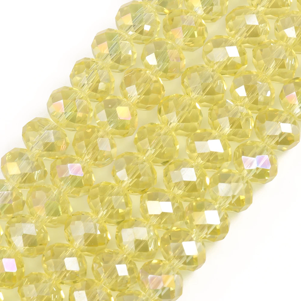 

Wholesale Faceted AB Color Rondelle Beads Flat Round Crystal Glass Beads for Bracelet Necklace DIY