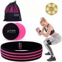 

Anti Slip Gym Home Workout Core Sliders and Fabric Resistance Band Set