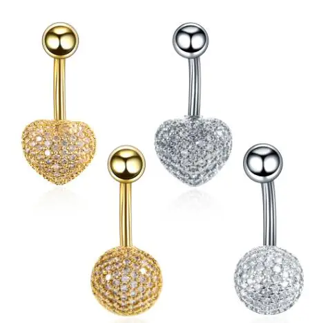 

1PC Steel Ombligo Piercings 14G Bling Heart Navel Piercings Belly Button Piercing Dangle Earring Nombril Piercings Body Jewelry
