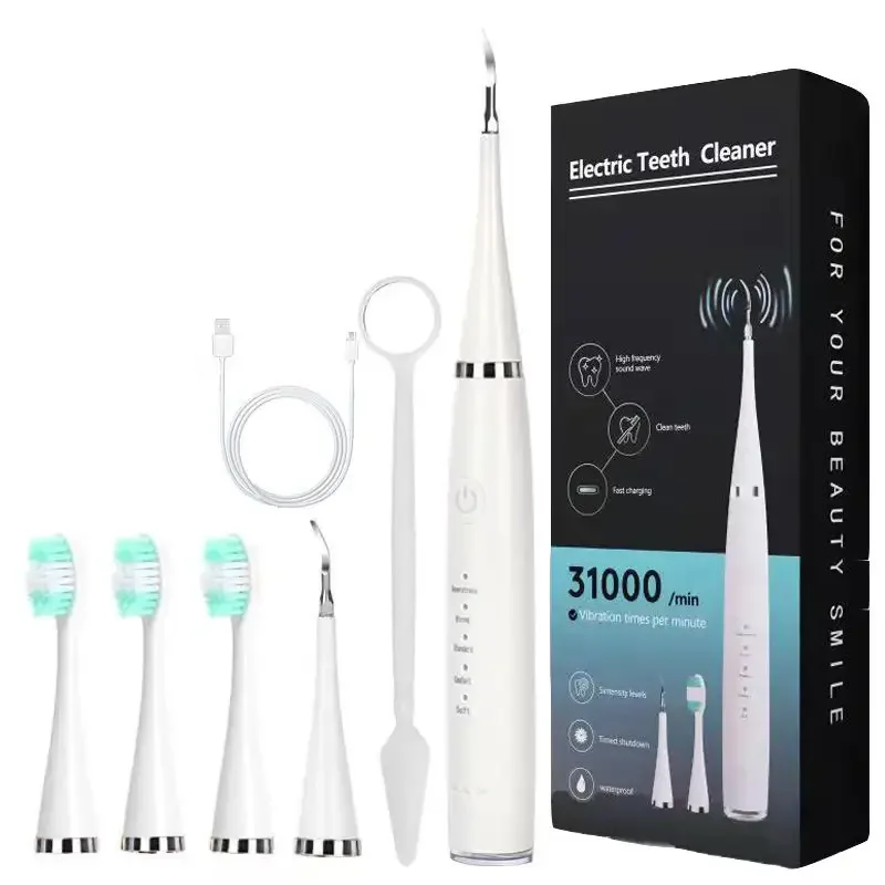 

2023 New Popular Electric Dental Calculus Remover with Toothbrush for Teeth Cleaning Stain Removal Ultrasonic Tooth Cleaner Rech