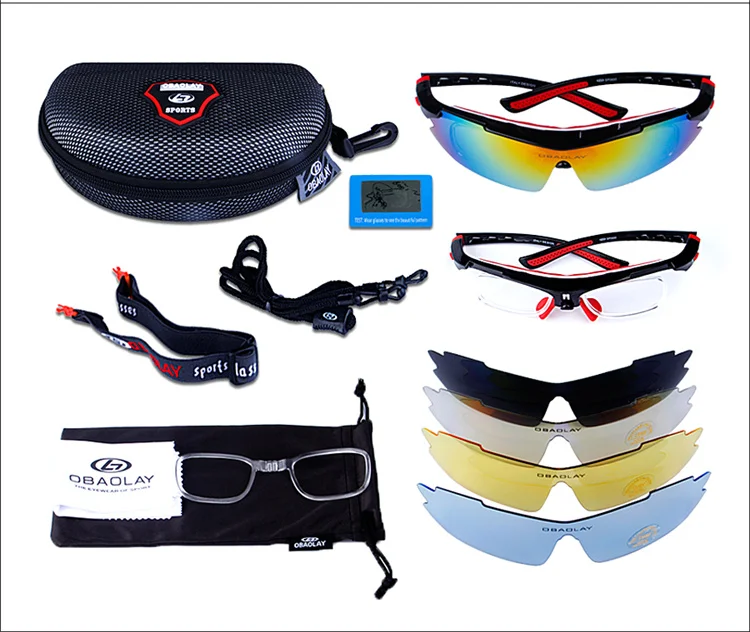 

New Outdoor Eyewear 5 Lens Pc Bicycle Glasses Bike Glasses Fashion Polarized Cycling Sports Sunglasses Men Women, Picture shows