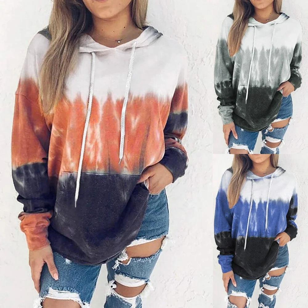 

Rainbow printed hooded long-sleeved sweater