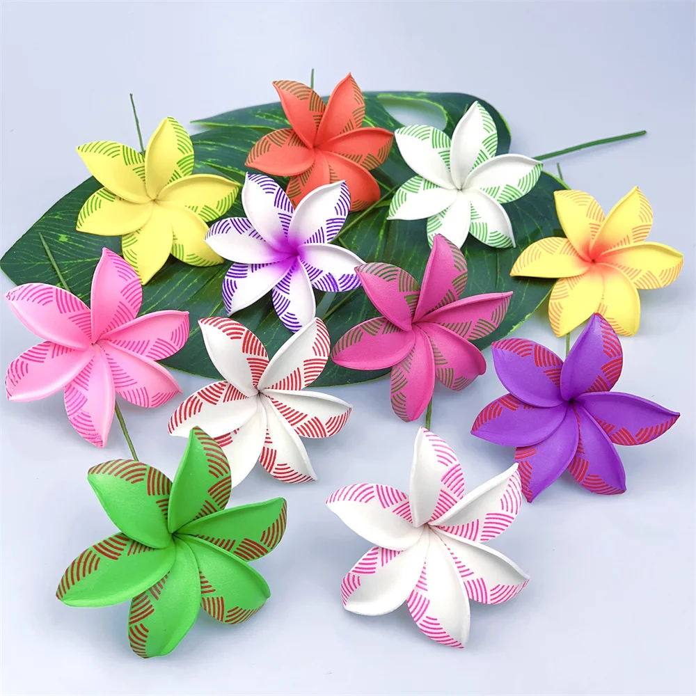 

Best-Selling 8.5CM EVA Foam Plumeria Flower Hair Pick Artificial Hawaii Dance Party Decorative Flower Women Accessories