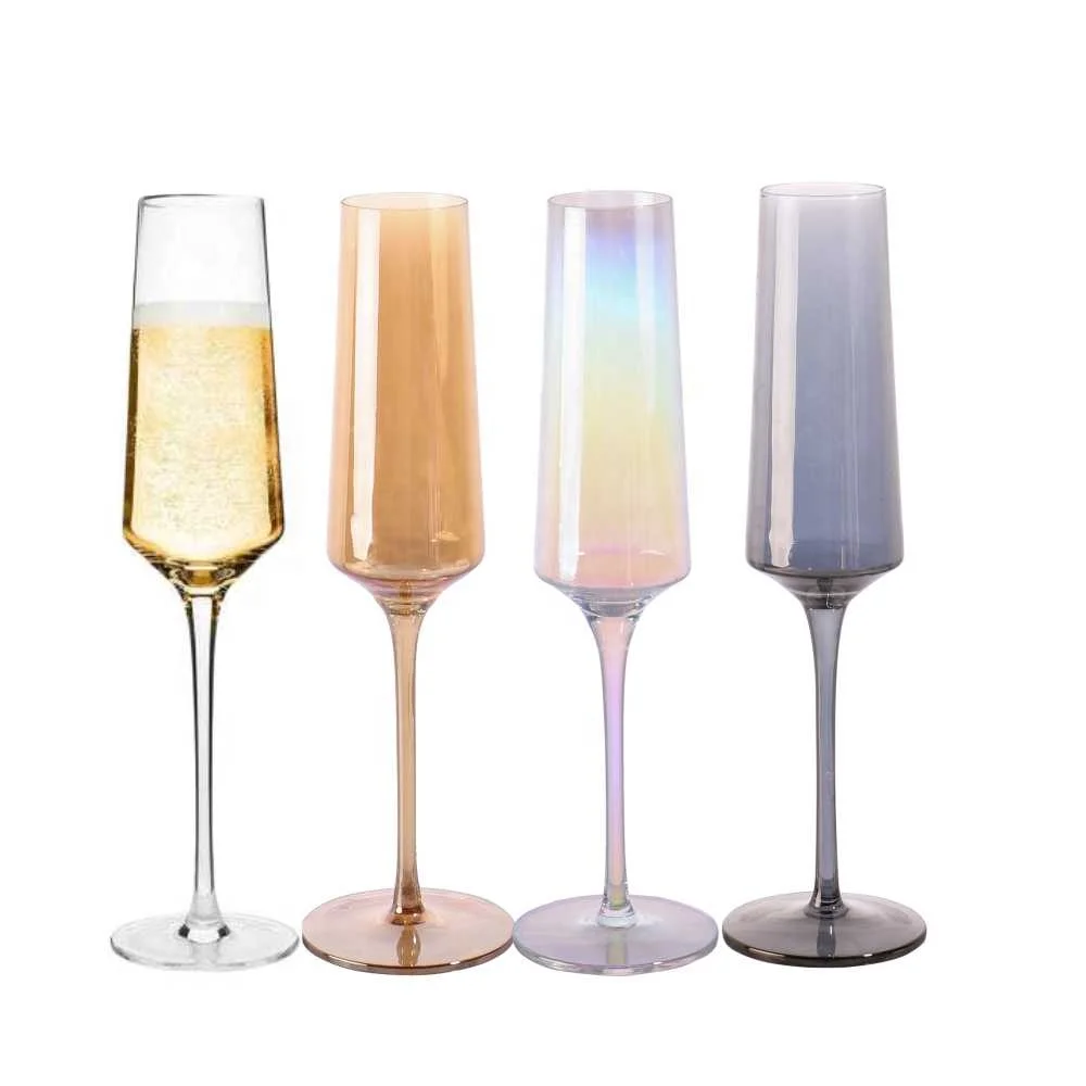 

Luxury Handmade Plating Custom Champagne Glasses Champagne Flute Cocktails Brandy Wedding Champagne Glass, Customer request