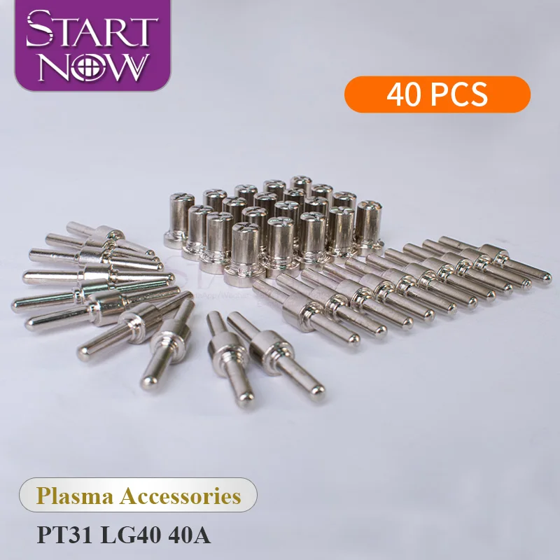 

Startnow 40PCS PT31 Plasma Torch Roller Pilot Arc Nozzles Electrode Kits For LG-40 Plasma Welding Machine CUT40 312 Consumables