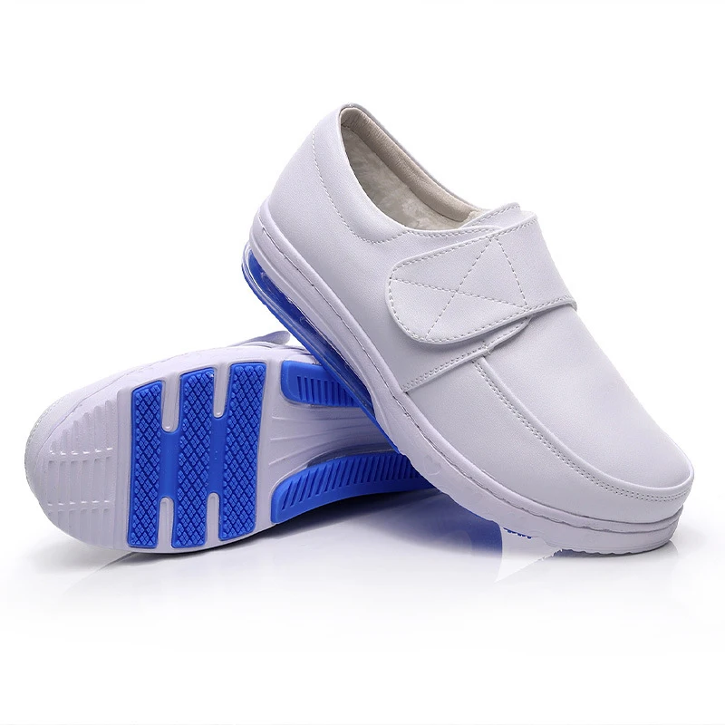 

New Arrival Winter White Flat Nursing Shoes Air Cushion Hospital Medical Shoes for Females