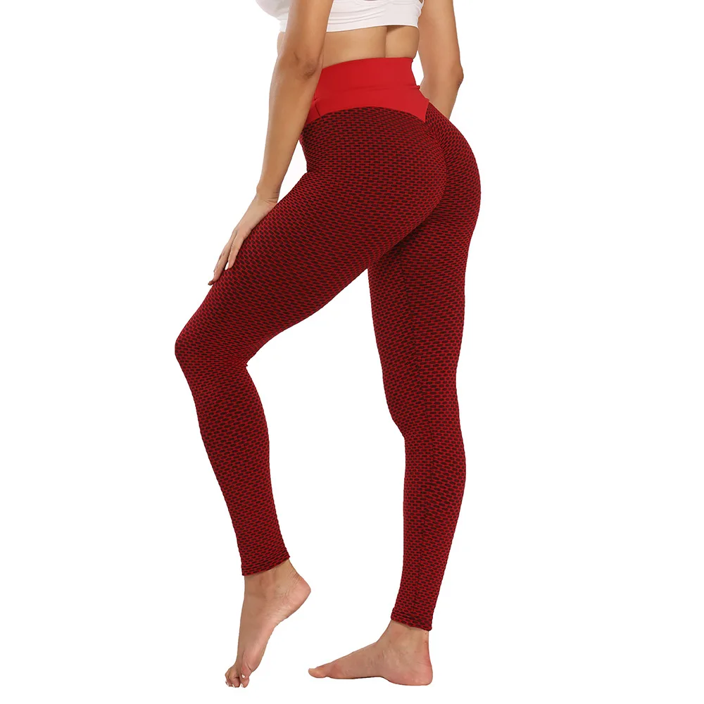 

Honey Comb Jacquard Textured Anti Cellulite Women Leggings Fitness Yoga Workout Jogging Tight Pants